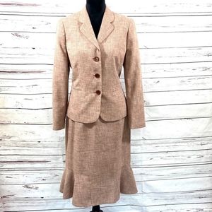 Collection for LE SUIT 2PC Skirt Suit Orange/Brown Size 16